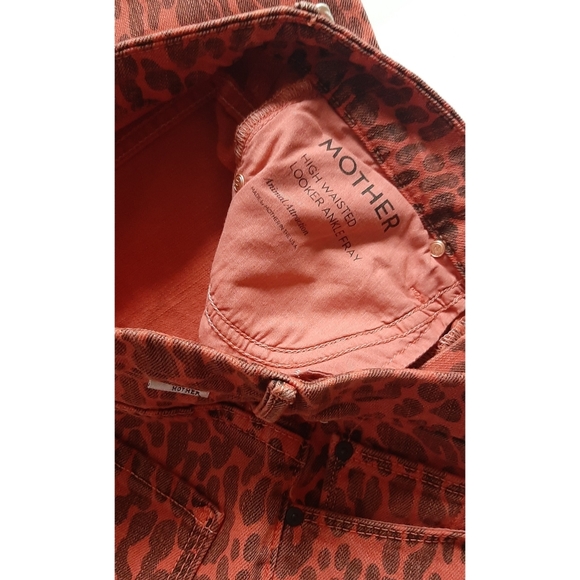 Mother High Waist Hooker Ankle Fray Jeans Leopard - Picture 7 of 8